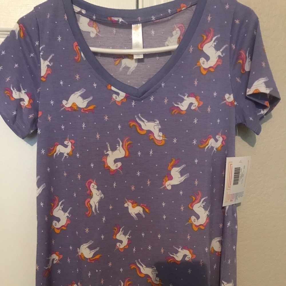 Lularoe Xxs christy t unicorn purple NWT